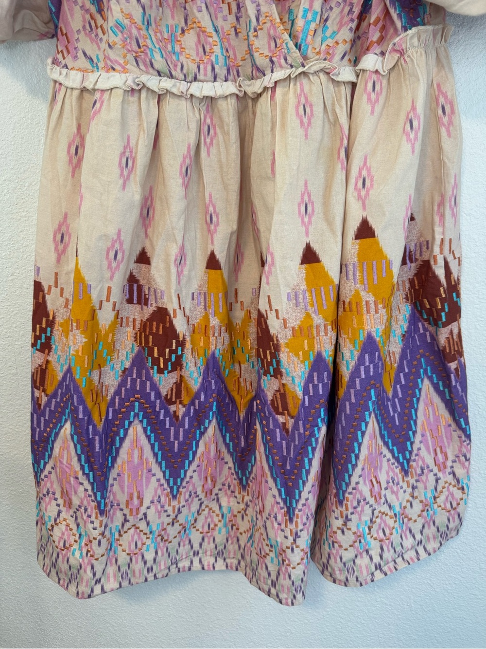 Anthropologie Not So Serious Abstract Embroidered Mini Dress 2X - Picture 6 of 13